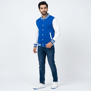 Customizable Embroidered Stand Collar Couples <b>Baseball</b> <b>Jacket</b> with Front Logo Winter Varsity Letterman <b>Jacket</b> <b>for</b> <b>Men</b> - Product Image 1