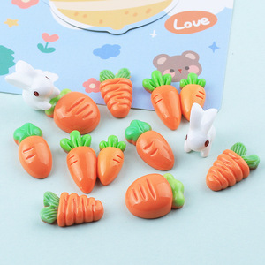 Épingles à cheveux en résine DIY motif <span class=keywords><strong>lapin</strong></span> et carotte, accessoires pour coques de téléphone faites <span class=keywords><strong>maison</strong></span>, boucles de chaussures, matériaux de bijouterie - Product Image 3