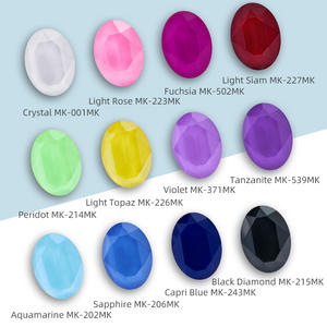 淅川摩卡彩色椭圆形玻璃水晶石尖背水钻DIY服装服装袋配件 - Product Image 3