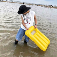 Planche de surf gonflable en PVC de 27,6 pouces, flotteur de piscine épaissi jaune, planche de surf gonflable anti-fuite pour enfants, idéale pour les fêtes estivales à la plage