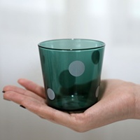 Tasse en verre borosilicate haute résistance, gobelet à boisson résistant à la chaleur, tasse verte à pois pour café, jus, lait, usage domestique