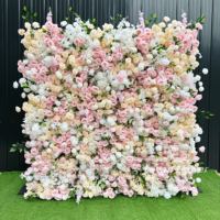 Panel Putih Gulung Latar Belakang Bunga Rumput Floral Tirai Dinding Bunga Dinding Floral untuk Pernikahan Luar Ruangan