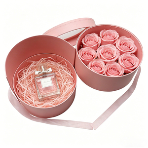 Floral Chocolate Packaging <b>Round</b> Cylinder Coated Paper Circle Tires <b>Gift</b> <b>Box</b> with Transparent Window - Product Image 3