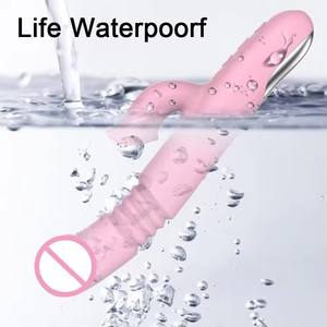 Vibromasseur réaliste télescopique à <span class=keywords><strong>triple</strong></span> stimulation avec logo personnalisé, fonction de chauffage et de léchage - Product Image 4