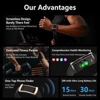 Bracelet intelligent sans écran U25, surveillance de la fréquence cardiaque, suivi du sommeil, suivi de la température, santé des femmes, multisports, IP68, unisexe