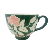 Vente en gros d'usine, tasses à café en céramique de 14 oz en forme de fleur, tasses faites à la main pour le petit-déjeuner et le thé de l'après-midi