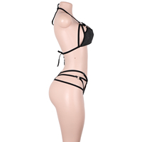 Ensembles de lingerie deux pièces à lacets pour la danse exotique, soutien-gorge à bretelles et string, costumes de scène pour boîte de nuit, vente en gros