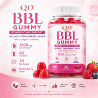 Gummies BBL sans sucre, véganes, à base de plantes naturelles, marque privée OEM ODM, 60 gummies/flacon pour la beauté quotidienne des hanches