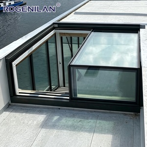 Rogenilan Fenêtre de toit motorisée en aluminium sur mesure, étanche, avec vitrage trempé extérieur, en forme de L - Product Image 1