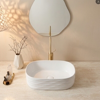 Lavabo artistique moderne personnalisé pour hôtel, en céramique et pierre, pour toilettes
