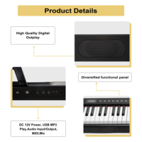 MY MUSIC MY-882D 88 Lighted Keys Portable Electronic Keyboard Grand MIDI Digital Piano Electric Organ Plastic Beginners