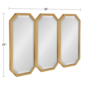 Set di Specchi <span class=keywords><strong>da</strong></span> Parete Ottagonali in Metallo Dorato Stile Art Deco Moderno, Specchi Decorativi Antichi ed Eleganti per Casa, Hotel, Soggiorno e Lobby - Product Image 4