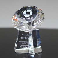 Vente en gros de diamants en cristal de verre transparent gravés de 100 mm, presse-papiers