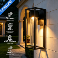 Applique murale LED étanche pour l'extérieur, forme carrée, base en aluminium pour la cour, la villa, le jardin et l'extérieur.