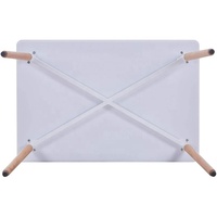 Table à manger carrée rectangulaire moderne en bois sur mesure avec plateau en MDF et pieds en hêtre, finition blanche, mobilier de salle à manger personnalisable