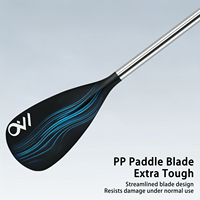 Pagaie de SUP réglable en aluminium 3 pièces, pagaie portable flottante pour SUP gonflable, logo personnalisé