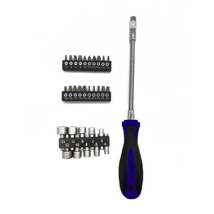 31PC <b>Screwdriver</b> <b>Set</b> 1/4 In Socket <b>Bits</b> Kit With Flexible Shaft And Soft Case - Product Image 1