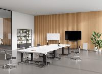 Table de formation pliable réglable en hauteur Greatway avec roulettes, bureau mobile à plateau rabattable pour bureau, réunion, salle de conférence