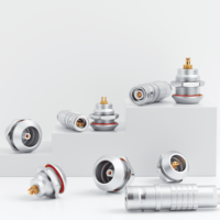 Conector Coaxial de Cobre Chapado en Oro, Impermeable IP68, Serie E 1E, Multipolar de 2-6 Pines, Enchufe FFA de Emparejamiento Ciego a Prueba de Fallos, Detector de Defectos