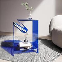 Table d'angle moderne personnalisée en acrylique pour salon, table d'appoint pour bureau, espace café, réception, appartement, villa, avec porte-revues