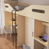 Lit superposé en bois pour enfants avec rangement, utilisé dans la chambre des enfants, lit superposé en bois avec bureau, utilisé dans les dortoirs scolaires, les auberges de jeunesse