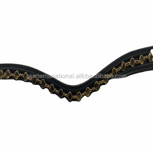 สายรัดคิ้วหนังม้าทำด้วยมือคริสตัลประกายเพชรสีทองประกายระยิบระยับและมีขนาดพิเศษ - Product Image 1