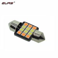 Ampoule LED de lecture Canbus EURS 12W 3030, double couleur, haute luminosité 1200LM, boîtier en aluminium, 31mm 36mm 39mm 41mm, 12 SMD, Nouveau