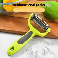 XN VP-001 Plastic Handmatige Roestvrijstalen Lemmet Roteerende Schilmes Multifunctionele 3-in-1 Groenteschiller