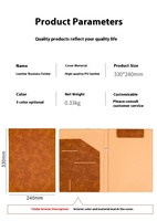 Carpeta de firma de contrato comercial con logotipo personalizable de fábrica Carpeta de administrador de cuero multifuncional A4 con Archivo de Documentos