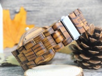 Montre minimaliste pour hommes en cuir, accessoire en bambou lumineux, logo personnalisé, quartz, à la mode