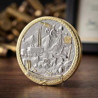 Op maat gemaakte herdenkingsmunt van metaal, tweekleurig verguld en verzilverd, 3D diepe reliëfembossing, zinklegering, voor souvenirs