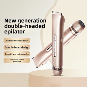 Customized OEM 2 in 1 Dual <b>Head</b> Electric Bikini Trimmer for Women Waterproof Pubic Hair Shaver <b>Razor</b> Grooming Kit Manufacturer - Product Image 2