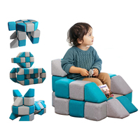 ROPECUBE Juego de Bloques de Construcción Magnéticos de Tela, Bloques Educativos para Niños para Parques de Diversiones, Certificado CE CPC, 27 piezas/juego
