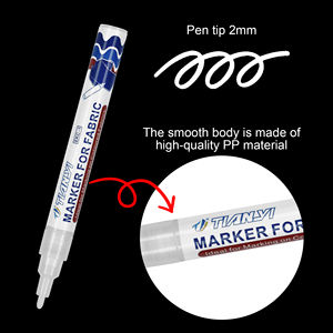 <span class=keywords><strong>Pennarello</strong></span> <span class=keywords><strong>Bianco</strong></span> per Tessuti, Permanente per Coprire Macchie e Segni di Candeggina su Tessuti Scuri, Penna per Tessuti Senza Sbavature - Product Image 2