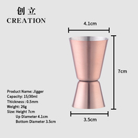 Jigger à cocktail double en acier inoxydable noir personnalisé 2cl/4cl, moderne, écologique, avec logo personnalisé, style japonais