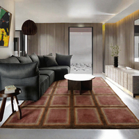 Tapis en nylon épais rougeâtre-brun de style rétro moderne, doux, confortable, insonorisant et antidérapant pour salons, salles de réception, chambres, voitures et terrains de golf