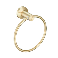 Ensemble d'accessoires de salle de bain en or brossé-Kit de quincaillerie en acier inoxydable | Robinet d'évier de luxe moderne, porte-serviettes et distributeur de savon