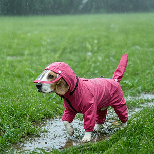 Impermeable para Perros con Capucha, Chaqueta Impermeable para Perros Pequeños y Grandes, para Días Lluviosos, para Caminar y Correr, Traje Impermeable Reflectante para Mascotas - Product Image 4