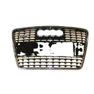 Ön tampon merkezi Grille ABS krom şerit siyah OE tarzı 5 adet 82*54*12CM 1 adet/ctn AUDI için Fit A8D3 Quattro D3 05-10