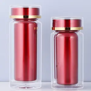 Botella de plástico para medicina inteligente, frasco vacío redondo de color rojo, para pastillas, 20ml, 30ml