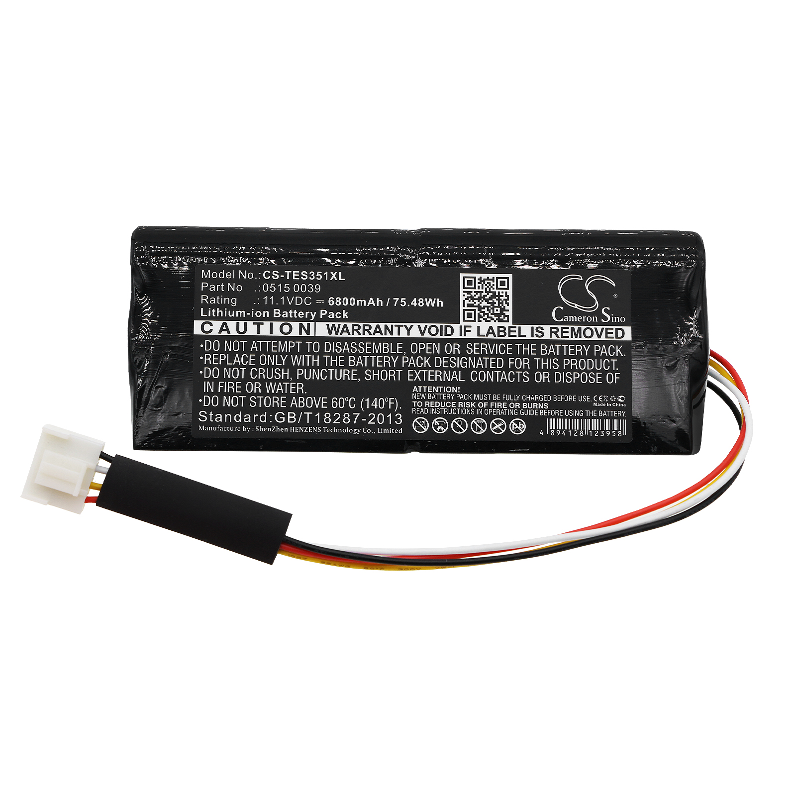 Battery for Testo 350K Analyzer ,350 GAS Analyzer, 0515 0039 11.10V