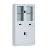Meuble de rangement en acier contemporain avec étagères réglables et serrure, idéal pour bureau, maison, bibliothèque, hôtel, salon - Vente en gros