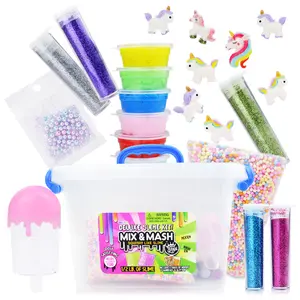 Paillettes Astm Parfum Mastic Nuage Moelleux Enfants Fous Boîte Mastic En71 Fabrication De Bricolage Mignon Licorne Slime kit