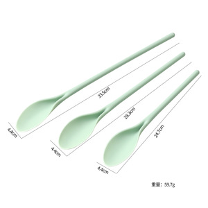 Cuillère à salade à long manche, ensemble de 3 spatules de cuisson en plastique, mini-spatule, outil de cuisine pour mélanger la confiture et la farine - Product Image 3