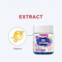 HDK OEM ODM Vitamine D3 Gummies pour Enfants 60 Unités Végétaliennes Sans Sucre Soutien Osseux et Immunitaire Complément Santé Enfants