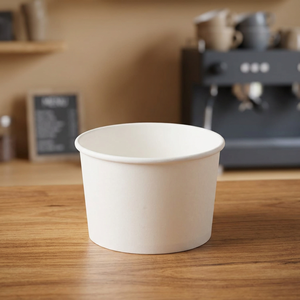 Tazones de papel biodegradables Kraft, recipientes desechables para comida caliente, ensaladas, sopa y comida para llevar comercial. - Product Image 2
