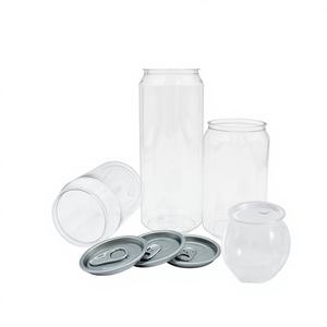 <strong>250ml</strong>/300ml/330ml/500ml Pet Disposable Transparent <strong>Plastic</strong> Cans Easy Open Lid Juice Milk Tea Coffee Soda Water - Product Image 1