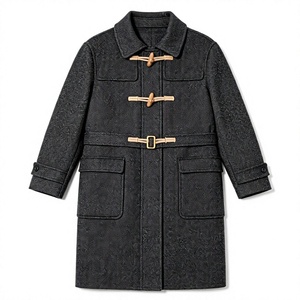 872 Long Wool <strong>Duffel</strong> <strong>Coat</strong> <strong>Men</strong> Women Winter Casual Business Outerwear - Product Image 1