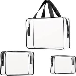Bolsa de Aseo Transparente Reutilizable de PVC para Mujer, Bolsa de Viaje con Cierre, Bolsa de Maquillaje Impermeable con Etiqueta Privada - Product Image 5