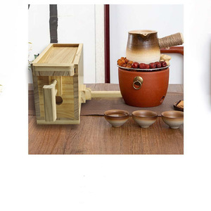 กระบอกลมไม้แบบดึงมือสำหรับเตาชาแบบดั้งเดิมสไตล์จีน ทำจากไม้สนขนาดเล็ก - Product Image 2